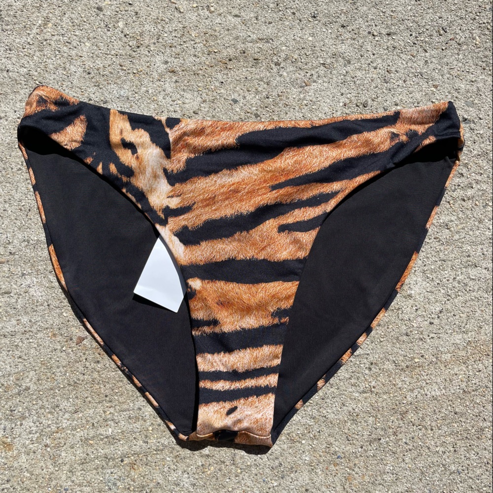 Beach Riot Tiger Print Chelsea Bikini Bottom size L